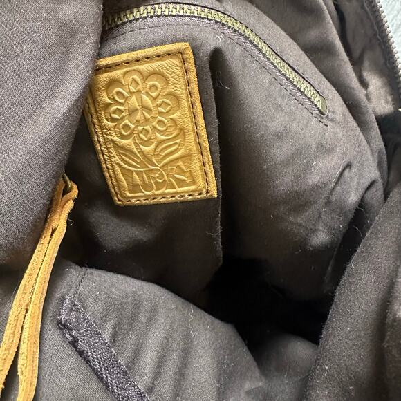 Lucky Brand Suede Leather Colorful Patchwork Bag - Picture 9 of 11